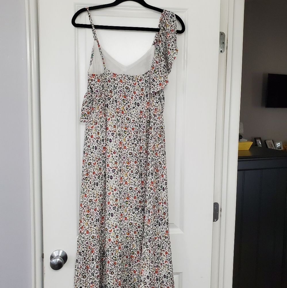 NWT Club Monaco Yohara Dress Midi 4 Floral Ruffle Lined - Picture 4 of 6